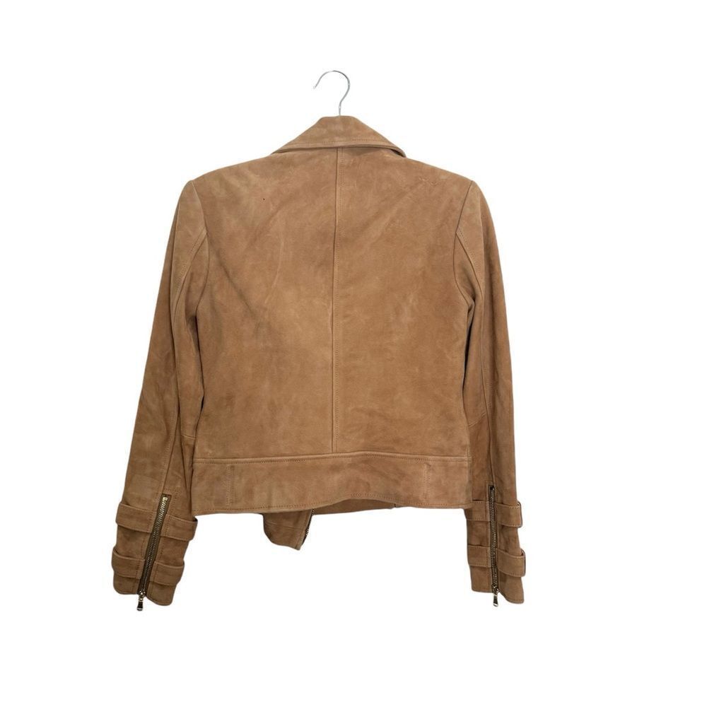 L’AGENCE $1595 Billie Belted Suede Biker Jacket in Capuccino Suede *miss… - Picture 8 of 14